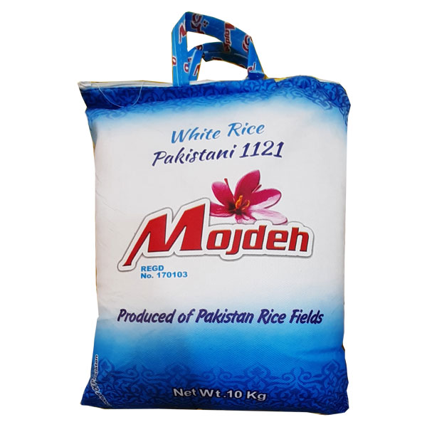 برنج پاکستانی دانه بلند ۱۱۲۱ مژده کیسه ده کیلوگرمی